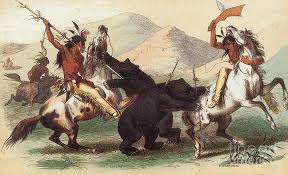 Unfortunately named, the black bear can be various shades of black, white and brown. Native American Indian Bear Hunt 19th Photograph By Photo Researchers