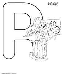 Monster coloring pages alphabet coloring pages colouring pages coloring sheets coloring books sesame street crafts sesame street party a website makes it real. The Lettrer P And Oscar The Grouch Coloring Page Coloring Pages Printable Com