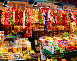 Fresh salmon on black plate. The Fabulous Fresh Food Markets Of Spain