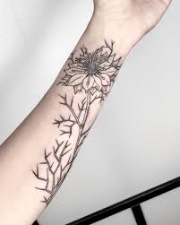 Katy Wiedemann On Instagram Custom Love In A Mist Flower And Bud I Had Never Seen This Flower Before My Client Sent It To Me Skin Art Body Art Flower Tattoo