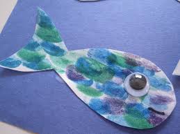 We're on a quest to start reading, so we're continuing with reviewing and learning letters right now. Finger Print Fish Craft No Time For Flash Cards