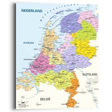 Wij helpen u graag vooruit. Landkarte Niederlande Holland Niederlandisch Stadte Wandbild Mehrfarbig Reinders