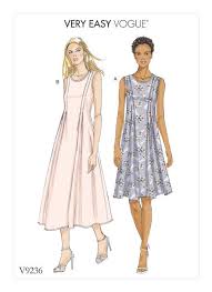 V9236 Sewing Dresses Pattern Dress Women Fit N Flare Dress