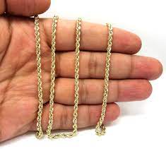 10k yellow gold hollow curb link chain 20 inches 4.5mm 6.30 grams 66568. Buy 10k Yellow Gold Hollow Rope Chain 18 30 Inch 3mm Online At So Icy Jewelry