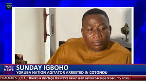 Sunday Igboho Arrested In Cotonou Youtube
