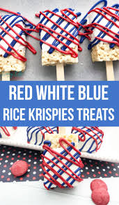 Red White And Blue Rice Krispies Treats Recipe Rice Krispie Treats Rice Krispies Seasonal Desserts