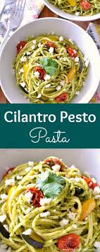Cilantro Pesto Pasta Recipe With Roasted Veggies Recipe Pesto Pasta Recipes Vegetarian Pasta Recipes Vegetarian Pesto