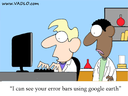 Error Bars & Google Earth - Huge error bars. | Science cartoons, Geek humor,  Google cartoon