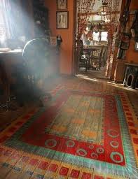 Good Idea For Old Scratched Wood Flooring Instead Of Replacing It All Paint Area Rugs On It Painted Rug Painted Wood Floors Painted Floor