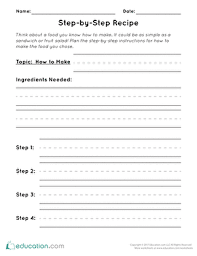 They are carried out in the these worksheets and lessons help students learn to tackle very advanced order of operations. Step By Step Recipe Worksheet Education Com