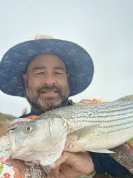 first striper bass catch from the beach in norcal
