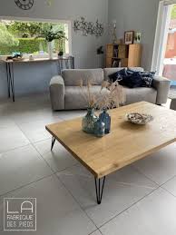 C'est une fait à la main cette table basse dispose tour menuiserie pour la force et la durabilité, une sous le tablier de la table. Pied De Table 3 Tiges 30cm Hairpin Legs La Fabrique Des Pieds Table Basse Pied De Table Epingle Style Table Basse