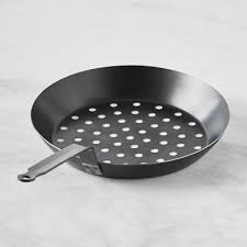 De Buyer Blue Steel Chestnut Roasting Pan Pan Fireplace Art Fireplace Drawing