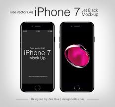Free Vector Apple Iphone 7 Jet Black Mock Up In Ai Eps Format Iphone Iphone 7 Jet Black Iphone 7