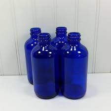 Cobalt Blue Bottles Vintage Lot Of 4 Decorative Glass With Etsy In 2020 Blue Bottle Glass Decor Blue Glass Bottles