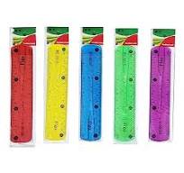 2 Pcs Flexible Ruler Set – 30cm & 15cm, Bendable PVC, Shatterproof,  Colorful, Dual Scale (Inch & CM)