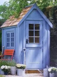 Blaues Gartenhaus Yard Sheds Outdoor Classroom Backyard