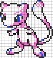 Generationn One Legendary Mew Kandi Pattern Pixel Art Pokemon Perler Bead Art Pokemon Perler Beads