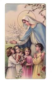 Birthday Card For Mother Mary By Kids Holy Card Antique 1938 Virgin Mary With Kids Vintage Holy Cards Antique Holy Card Holy Cards
