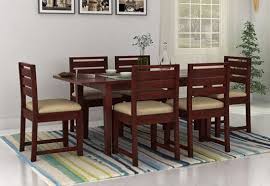 Advin 6 Seater Extendable Dining Set Cream Mahogany Finish 6 Seater Dining Table Buy Dining Table Dinning Table Design