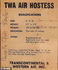 1950 के दशक की फ्लाइट अटेंडेंट की 'ग्लैमरस' नौकरी का विवरण सामने आने के बाद  चौंकाने वाली खबरें वायरल हो गईं | डेली मेल ऑनलाइन
