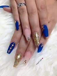 See more ideas about nails, acrylic nails, nail designs. Pinned By Ks Marine Nails Royal Blue Jolie Nail Art Also Pin Alyssa Minton On Fun In Gold Acrylic Rh Unas De Maquillaje Manicura De Unas Unas De Gel Brillantes