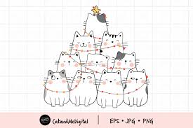 Download Cat Christmas Tree Clip Art Graphic By Catandme Creative Fabrica SVG Cut Files