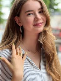 Noën «Olivia big» ring i forgylt sølv