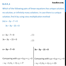 So n+1 number of terms will be there in ur answer. Ex 3 5 1 Which Pair Has Unique No Solution Or Infinitely
