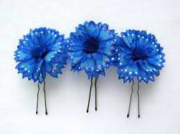 Three Cornflowers Blue Hair Pins Blue Silk Flowers Hand Etsy Blue Hair Pins Bridal Hair Pins Wedding Hair Pins