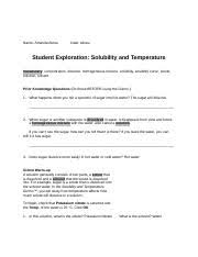 In the solubility and temperature gizmo™, you will study how temperature affects how much solute will dissolve in a solution. Solubilitytemperaturese Doc Name Date Student Exploration Solubility And Temperature Vocabulary Concentration Dissolve Homogeneous Mixture Solubility Course Hero