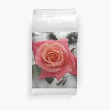 Rose Im Schnee Im Winter Bettbezug Von Rhnaturestyles Bettbezug Schnee Im Winter Bettwasche