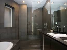 Slate mosaic tile adds unique detail to any bathroom or kitchen. Charcoal Slate Tile Modern Bathroom Bellfia