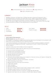 trade marketing manager resume sample