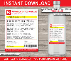 Blank prescription template unique pharmacy label free. Old Age Prescription Vodka Labels Template Printable Fake Rx Pharmacy Label