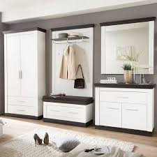 Garderobe komplett set flurgarderobe dielengarderobe flur rio de janeiro iv beton nachbildung mit absatz weiss glanz. Modernes Flur Garderobenset Im Landhaus Stil Salara 61 Pinie Weiss Nb