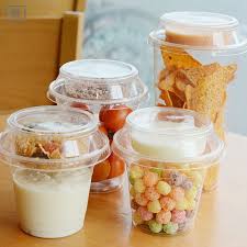 Source Al Bc96 Disposable Pla Reusable Separate Salad And Sauce Milk Jelly Yogurt Dessert Biodegradable Pl Food Packaging Food Innovation Food Packaging Design