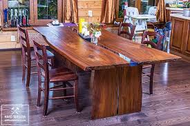 A Large Modern Dining Table Made Of Solid Wood With A Live Edge Wood Karagach Is Very Durable With A B Solid Wood Table Dining Table Legs Reclaimed Wood Table