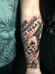 Las Vegas Tattoo By Janis Limited Availability At Holy Grail Tattoo Studio Tatuagens Fixes Tatuagem De Poquer Braco Preenchido Tatuagem