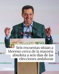 Varias encuestas sitúan a Moreno Bonilla cerca de la mayoría absoluta y al  PSOE-A con su peor resultado histórico a seis días de las elecciones  andaluzas