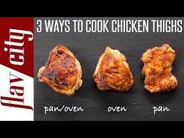 Place the chicken in the roasting pan in the preheated oven. 3 Ways To Cook Juicy Chicken Thighs Kitchen Basics By Flavcity