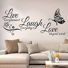 Quote from quotes for bedroom wall : Amazon Com Yinasi Inspirational Quotes Wall Decal Removable Vinyl Art Decoration For Home Living Room Bedroom Nursery Room Classroom Wall Decor Live Every Moment Laugh Every Day Love Beyond Words Baby
