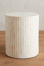 Rounded Inlay Side Table Bone Inlay Side Table Bone Inlay Bedside Table Drum Side Table