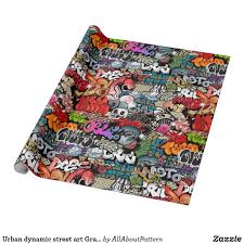 Urban Dynamic Street Art Graffiti Art Pattern Wrapping Paper Zazzle Com Street Art Graffiti Graffiti Art Pattern Art