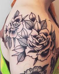 Rose tattoos symbolize love and happiness, but it can also represent sadness when used as a memorial tattoo.rose tattoos can also be combined with anchor tattoos. Updated 40 Rose Shoulder Tattoo Ideas August 2020