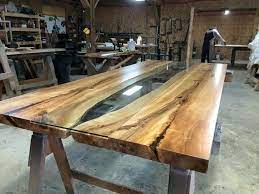 8 Reversed Live Edge Table Reclaimed Wood Reversed Live Edge Handcrafted Harvest Table Table Bois Brut Mobilier Live Edge Table Salle A Manger