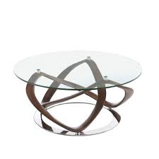 Round, glass, coffee tables : Round Coffee Table In Tempered Glass And Walnut Solid Wood Angel Cerda