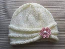 Knitting Pattern Girls Hat With Rolled Brim And A Flower In Etsy Knitting Baby Hats Knitting Knitting Patterns
