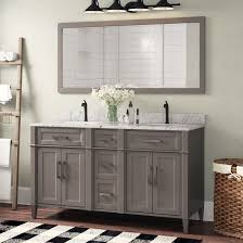 We have a wide selection of bathroom furniture, including bathroom vanities, bathroom sets, bathroom shelves and bathroom accessories to help getting ready in the morning a little easier. Gracie Oaks Monadnock 59 8 Double Bathroom Vanity Set With Mirror Reviews Wayfair