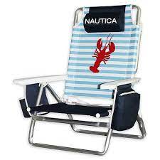 nautica 5 position beach chair in lobster stripe blue red backpack beach chair beach chairs best beach chair